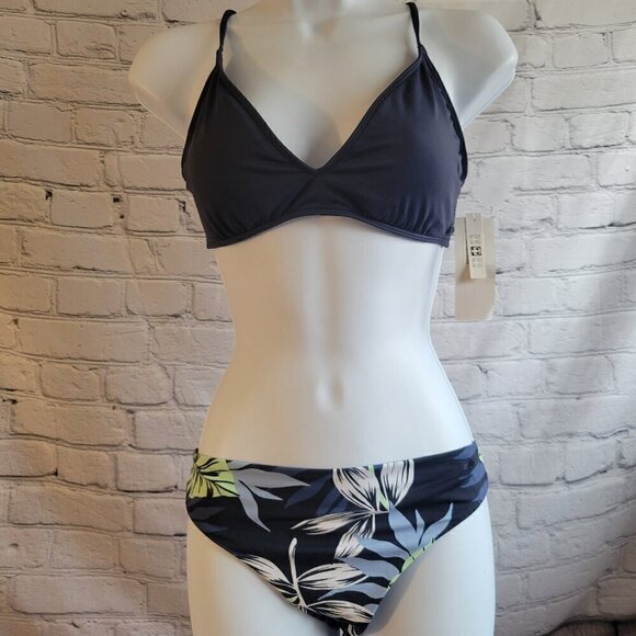 Roxy Mood Indigo Strappy Athletic Cheeky Bikini - Picture 1 of 7